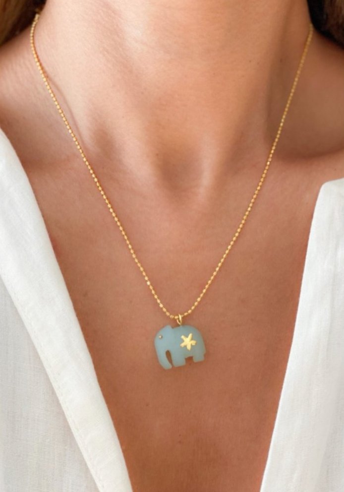 Hathi | Blue Jade Necklace - Bombaby