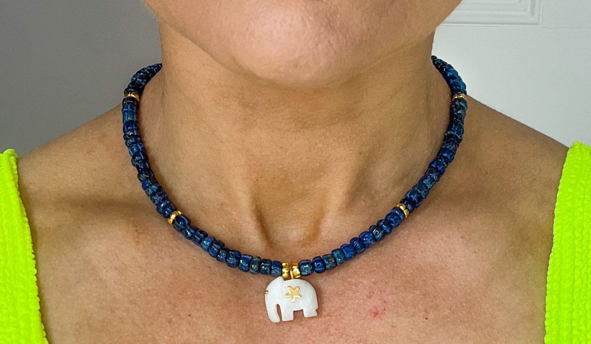 Gold-Plated Healing Stone Lapis Lazuli Beaded Necklace | Z for Accessorize  | Accessorize UK