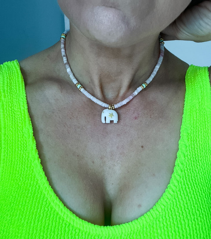 Hathi | Pink Opal Necklace - Bombaby