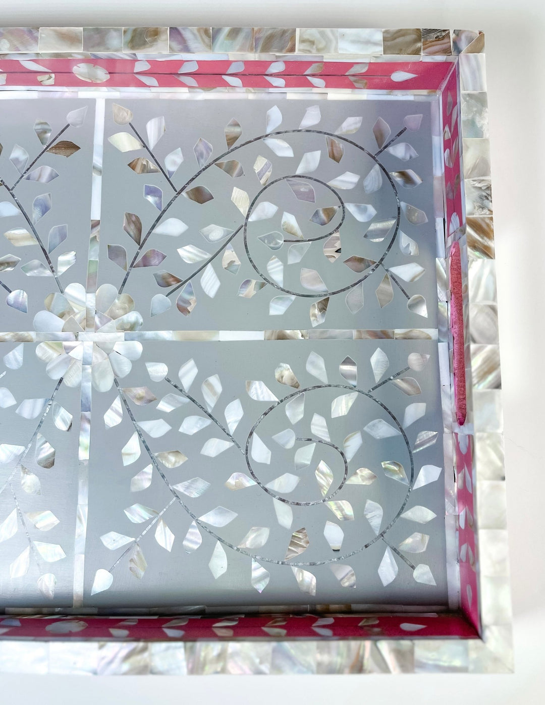 Mother of Pearl Inlay Tray | Pink & Grey - Bombaby