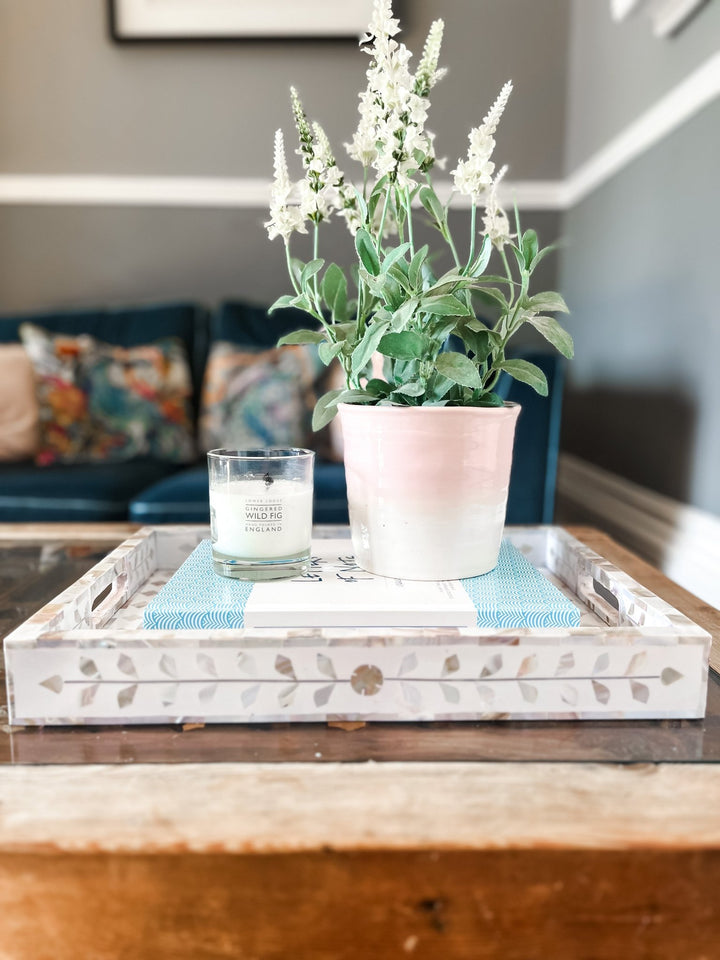 Mother of Pearl Inlay Tray | White Neutral - Bombaby