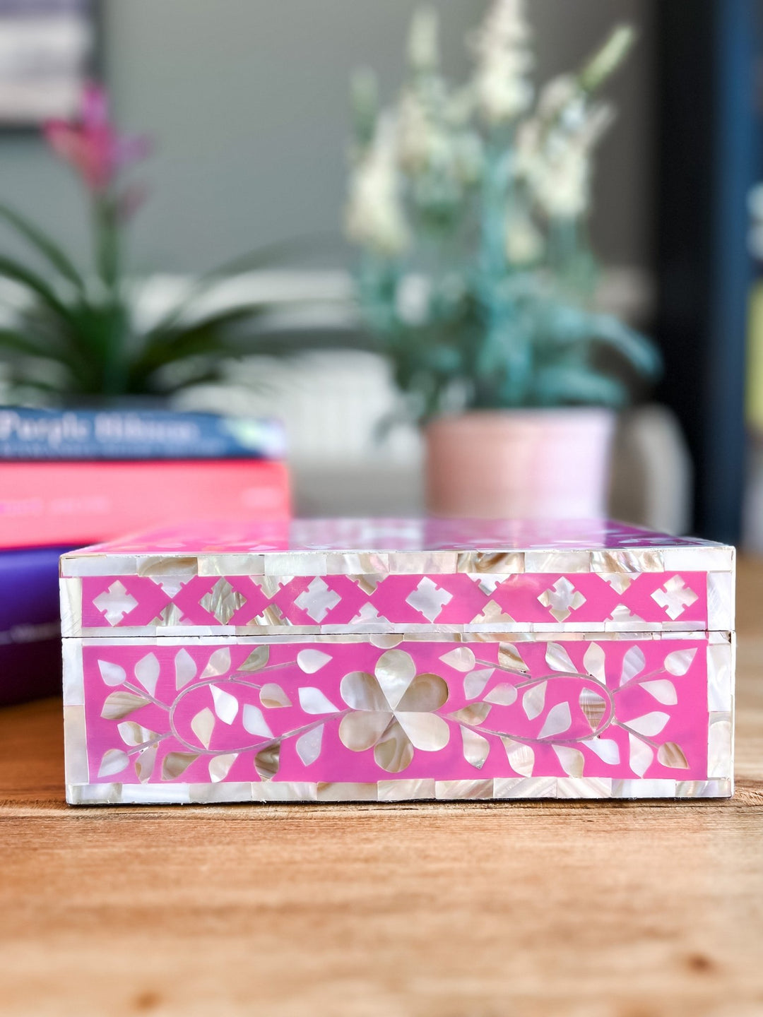 Mother of Pearl Jewellery Box | Hot Pink - Bombaby
