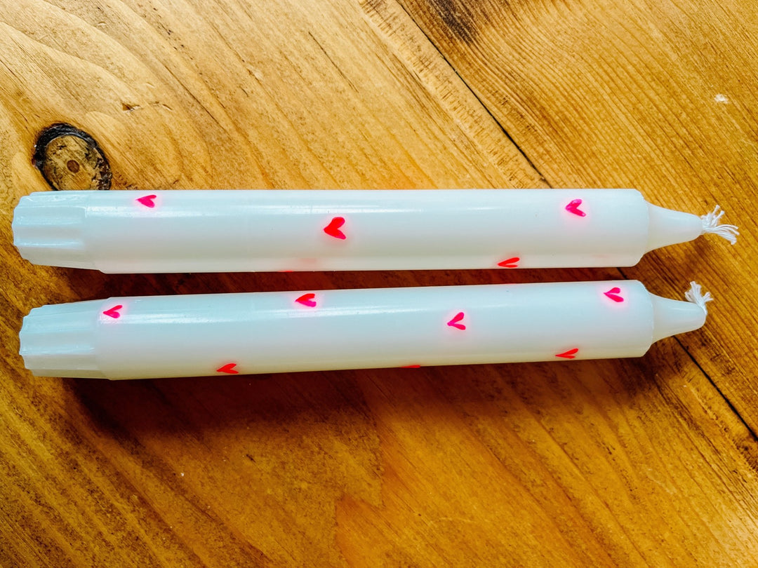 Neon Hearts | Hand Painted Candles - Bombaby