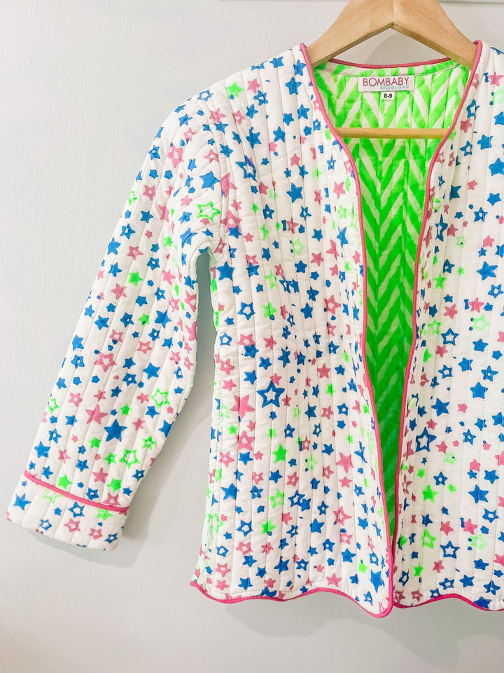 Quilted Scallop Jacket | Neon Stars - Bombaby