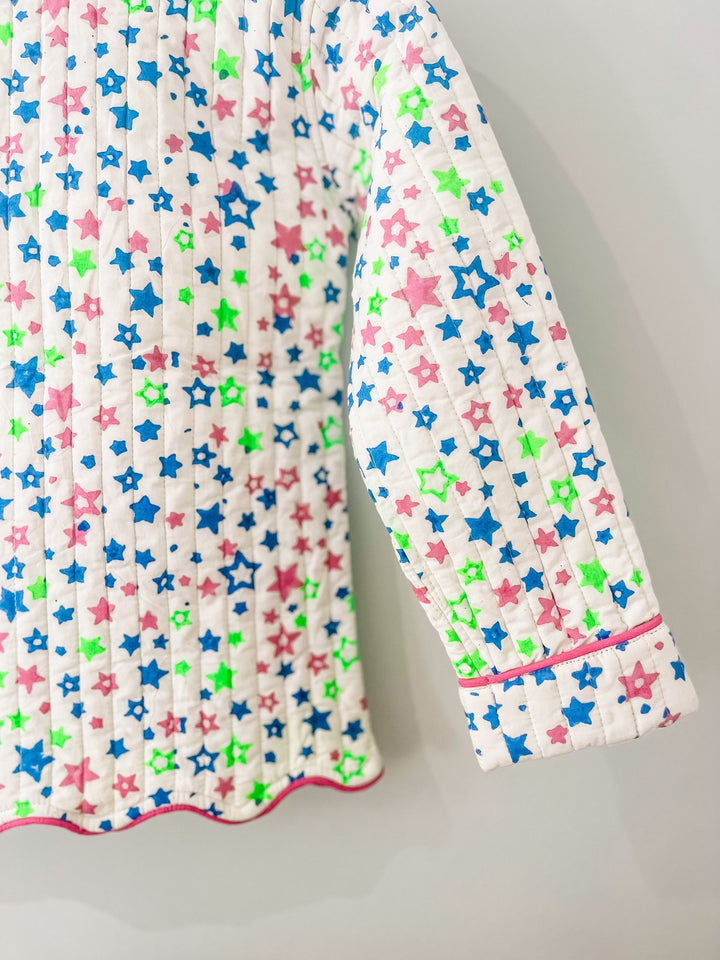 Quilted Scallop Jacket | Neon Stars - Bombaby