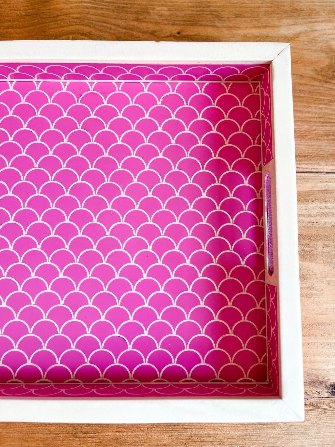 Scallop Bone Inlay Tray | Hot Pink - Bombaby