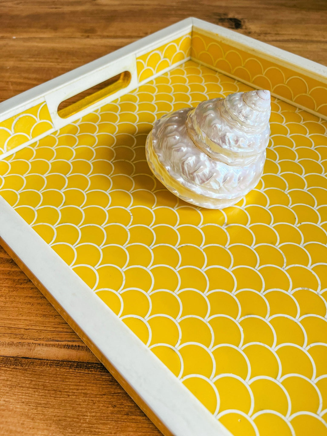 Scallop Bone Inlay Tray | Yellow - Bombaby