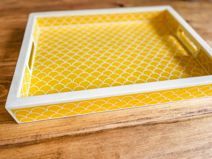 Scallop Bone Inlay Tray | Yellow - Bombaby